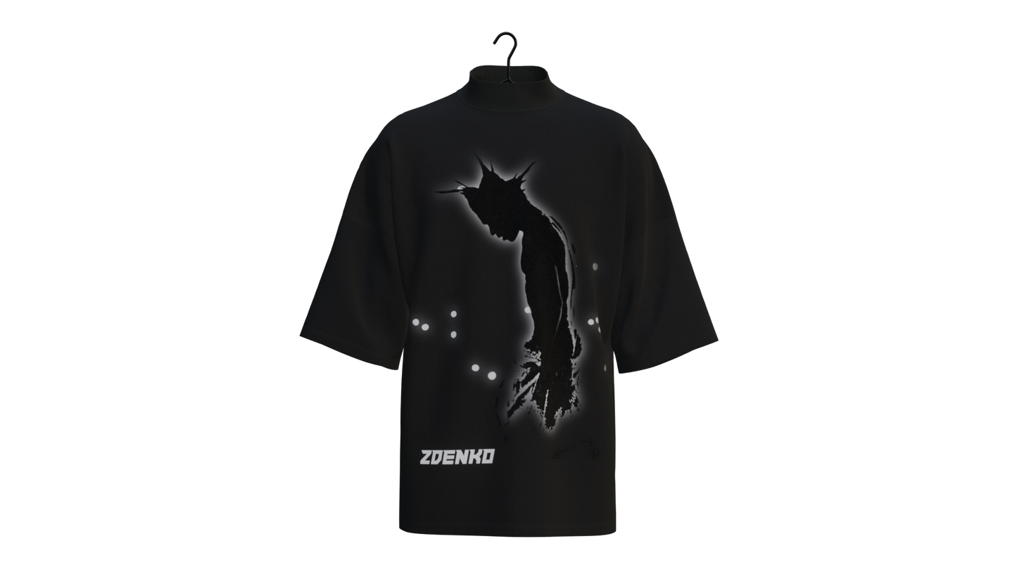 "Uzi" Mock Neck Oversized Tee